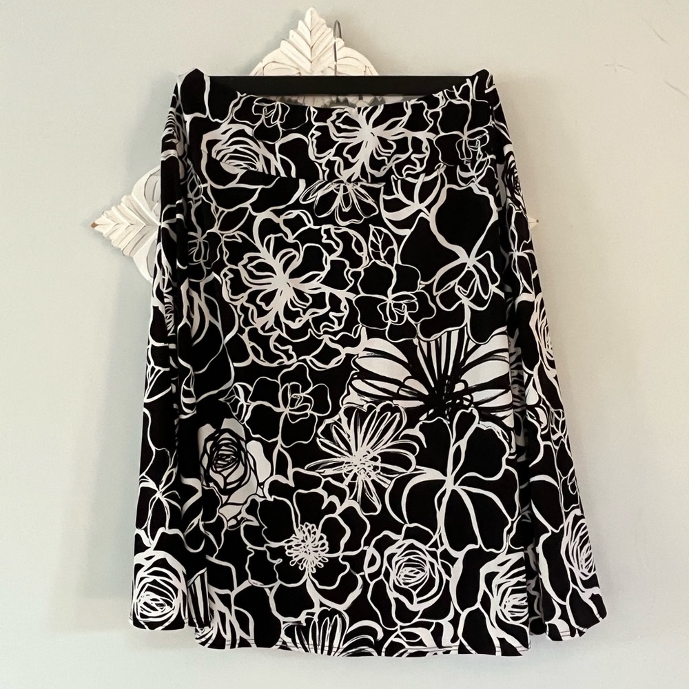 Chico's Black and White Floral Skirt - Picture 3 of 5